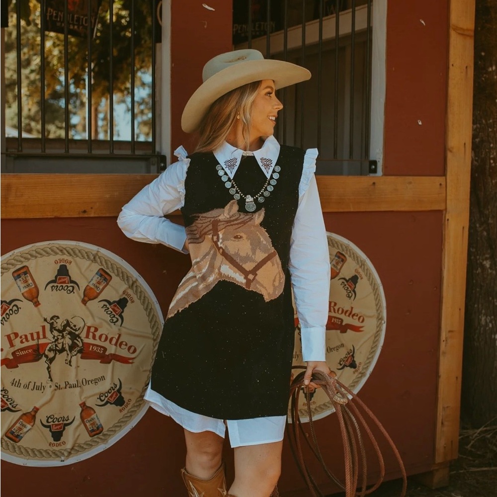 Black Western-Themed Dress